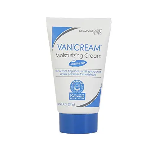 Vanicream Feuchtigkeitscreme Tube für Empfindliche Haut, Beruhigt Rötungen, Irritationen, Risse oder Juckreiz, Farbfrei, Duftfrei, Konservstofffrei, Dermatologe-tested, 2 Unzen (Pack von 1)