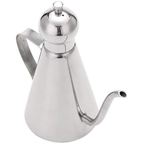 GTJXEY Stainless Steel Olive Oil Can Dispenser Pot Drizzler Canister Deluxe Silver ColorKitchen Tools Food Jar Cruets Utensil Storage