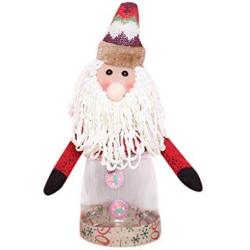 Christmas Candy Bag Candy Jar, Santa Claus Elk Snowman Transparent Jar Table Decoration, Lovely Treat Bags Christmas Cookie Bags, New Year Children Garden Home Decor (A, 20x10cm)