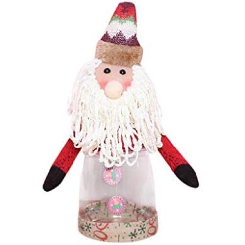 Christmas Candy Bag Candy Jar, Santa Claus Elk Snowman Transparent Jar Table Decoration, Lovely Treat Bags Christmas Cookie Bags, New Year Children Garden Home Decor (A, 20x10cm)