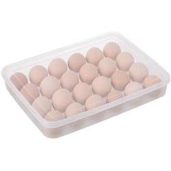 HOMELUNY Pack of 2 Egg Box Refrigerator Storage Box Kitchen Plastic Storage Jars Large with Lids for Candy, Cookie, Rice, Sugar,Flour,Snacks Keeping Food Dry & Fresh