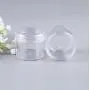 50Pcs 3G Clear Plastic Jars with Screw Lid Toiletry Travel Bottle Empty Refillable Sample Packaging Storage Case Makeup Container Holders Dispenser for Face Cream Eye Cream Scrubs Lotion