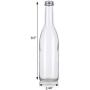 12 oz Clear Glass Vintage Bottle with Silver Aluminum Cap (6 pack) + Labels for Sauce, Dressings, Syrup, and Marinades