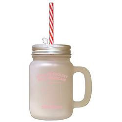 Soft Pink WorldS Coolest New Mexican Girlfriend NM Frosted Glass Mason Jar With Straw