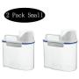 2 Pieces Airtight Rice Storage Containers Grain Bins Cereal Dispenser with Pour Spout + 4 Side Locking Lids & Measuring Cup (White, 2PCS x 1.5L)