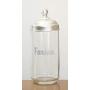 Italo Ottinetti Glass Jar Dull Aluminium Lid 1.5 Litre Farina, Metallic, one Size