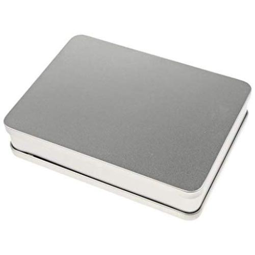 Injoyo 7.4 x 5.4 x 1.5 Inches Rectangular Empty Stainless Steel Tin Box Container for Home Storage