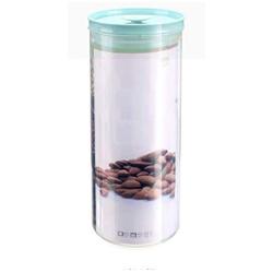 Kitchen Sealed Jar Plastic Bottle Transparent Grain Storage Box Zero Food Dried Fruit Bean Candy Storage Tank (color : Blue, Size : S)