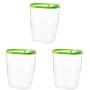 UPKOCH 3pcs Kitchen Food Containers Clear Airtight Dry Food Storage Organizer with Lids for Fridge Cabinet Baking Supplies Flour Green