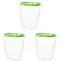 UPKOCH 3pcs Kitchen Food Containers Clear Airtight Dry Food Storage Organizer with Lids for Fridge Cabinet Baking Supplies Flour Green