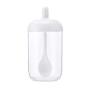 Nichseng Creative Modern Kitchen Supplies Seasoning Bottle Condiment Pots Salt Storage Box, Condiment Seasoning Storage Container, Spice Jar with Spoon (White)