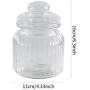 Clear Glass Candy Jar Set - 2 Pcs Small Cookie Container with Lid Tea Storage Canisters (650 ML/22 OZ)