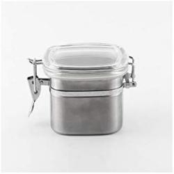 storage jar Grain container Food container Storage Box，High-grade 304 stainless steel square sealed cans coffee food seasoning storage tank