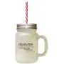 Brown Imagination Is Not The Talent Of Some Men Frosted Glass Mason Jar With Straw
