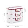 Thermos Food Jar Multi-storey Thermos 304 Stainless Food Flask Leakproof Insulated Food Containers Portable Bag Microwave Oven Can Be Used Square (Color : Red, Size : 800ml)