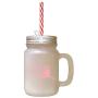 Soft Pink Saw An Owl Up On Tree Looked Them He Looked Me Owl Frosted Glass Mason Jar With Straw