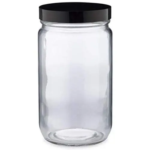 32 oz Clear Glass Paragon Jars (Black PP Cap) Case 12 by Berlin Packaging 32 oz Clear Glass Paragon Jars (Black PP Cap) Case 12 by Berlin Packaging