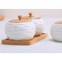 Kitchen Spice Jar Ceramics Seasoning Container Salt Sugar Storage Bottle Kitchen Three Sets Of Chili Condiment Pot,Tza23 One Jar