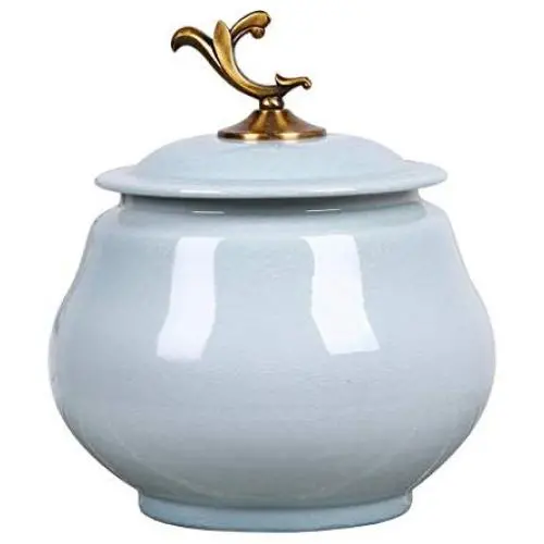 Ceramic Pottery Cereal Containers Canister Cookie Jar With Lids, Airtight Food Storage Containers Bins Large For Kitchen Pantry Organization Flour Rice Candy Bulk, 10L, 34x27cm (Color : Light Blue) Ceramic Pottery Cereal Containers Canister Cookie Jar With Lids, Airtight Food Storage Containers Bins Large For Kitchen Pantry Organization Flour Rice Candy Bulk, 10L, 34x27cm (Color : Light Blue)