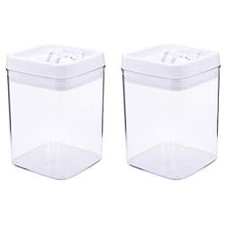 UPKOCH 2pcs Food Storage Container Square Storage Jar for Nuts Tea Spice (1.3L)