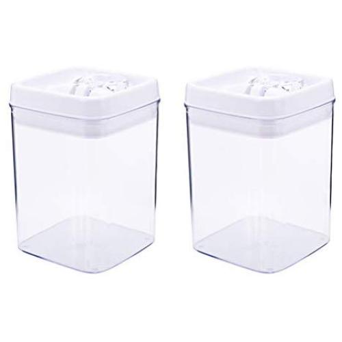 UPKOCH 2pcs Food Storage Container Square Storage Jar for Nuts Tea Spice (1.3L)