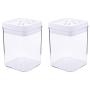 UPKOCH 2pcs Food Storage Container Square Storage Jar for Nuts Tea Spice (1.3L)