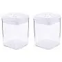 2 Stück Kunststoff Transparente Versiegelte Dose Food Storage Behälter Snacks Container für Nüsse Tee Gewürze (1,3L)