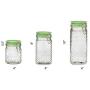 Amici Home Jade, A7CT003AS3R, Emma Hobnail Hermetic Preserving Glass Canisters, Assorted Set of 3 Sizes