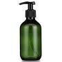 Empty Pump Bottles Soap Dispenser - 10oz Travel Size for Hand Sanitizer Shampoo Lotion Body Wash Essential Oil Liquid Hair Shower Gel, Refillable Plastic Containers Clear Green