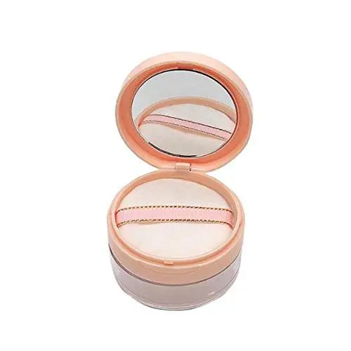 Leere, wiederbefüllbare Make-up-Puderbox mit 20 ml (0,67 oz) + weicher Puff-Applikator + Spiegel und Siebdeckel für DIY Kosmetik – ideal für BB-Cream. (Rosa)