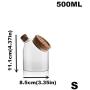 Glass Spice Jars Food Storage Containers Tank With Cork Lid For Bulk Product Coffee Preservation Kitchen Organizer Bank 500mlflat