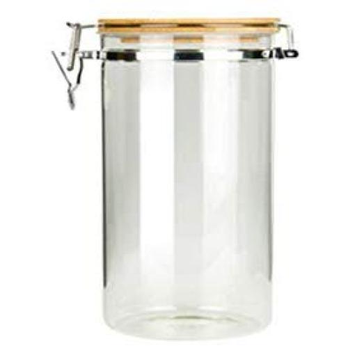 UPKOCH Glass Food Storage Jar Airtight Canister with Clip Top Bamboo Lids Glass Storage Container for Loose Tea Coffee Bean Sugar Salt