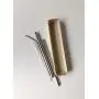 Glasbehälter Becher Set mit Bambuschutzkappe + Edelstahlstrohhalme