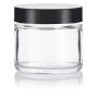 Clear Thick Glass Straight Sided Jar - 2 oz / 60 ml (3 Pack) + Spatulas