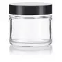 Clear Thick Glass Straight Sided Jar - 2 oz / 60 ml (6 Pack) + Spatulas