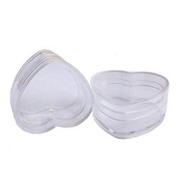 4ml 0.14oz Mini Empty Clear Refillable Plastic Heart Shape Pot Jars Bottles Make up Cosmetic Sample Containers with Lids for Nail Powder Eye Shadows Lip Balm Face Creams Sampling, Pack of 50