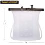 Reusable Food Storage Bags for Sous Vide Cooking Cooking with Airtight Seal - FDA & LFGB Approved Silicone Foldable Leak Proof Liquid Food Organizer Bag with Zip Seal (1 L) (White)