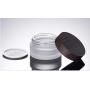 Frosted Glass Bottle Cream Jars Empty Refill Cosmetic Sample Packing Travel Containers With PE Disc Liner,2Pcs (50g)