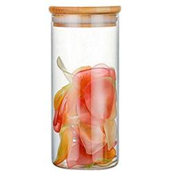 Glass Caddies Storage Jar, High Borosilicate Glass, Airtight Sealing Ring, More Size for Tea Coffee Herb Spices Sugar etc. (6.5x10cm)