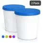 BALCI - Premium Eisbecher (2er-Set - Jeweils 1 Quartal) Perfekte Gefrierbehälter mit Deckeln für Eis, Sorbet und Gelato! (BLAU)