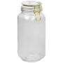 Home Basics GC45327 Proo 67 oz Canister with Marble Printed Ceramic Top (Gold) Airtight, Leak Proof, Wide Mouth French Glass Preserving Storage Mason Jar with Roun, Large, Clear