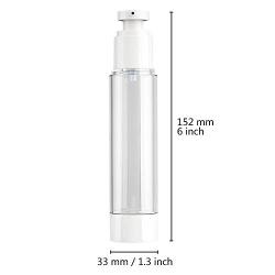 50ML / 1.7oz 6pcs Transparent Ounce Empty PS Plastic Airless Vacuum Pump Press Bottle Jar Pot Vial Container For Cosmetic Makeup Serums Cream Lotion Travel Toiletries Liquid Toner Sample