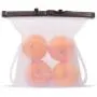 Sacs de conservation réutilisables pour cuisson sous vide – Sacs d'organisateur de nourriture liquide étanches pliables et refermables avec fermeture éclair (1L) (Blanc)