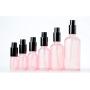 1PCS 50ml Pink Empty Refillable Glass Pump Bottle With Black Pump Cover Cosmetic Makeup Eye Cream Lotion Emulsion Toiletries Liquid Storage Containers Cosmetic Travel Packing Bottle