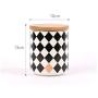 Round Ceramics Diamond Lattice Sealed Tank Tuba Storage Candy Jar Food Sugar Coffee Container Kitchen Canister Cereal Dispenser,A