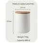 Keramik-Behälter mit Bambuschachdeckel, 260 ml/800 ml/1000 ml, Gewichtsbehälter, Küchen-Lebensmittelflasche, Kaffee- und Tee-Caddy, weiß