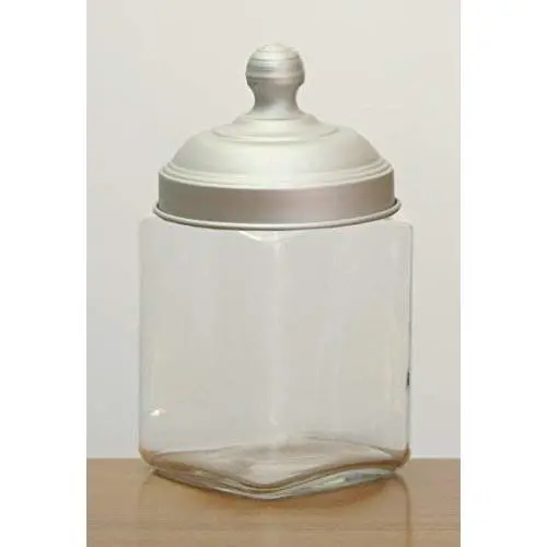 Italo Ottinetti Square Glass Jar Glazed Aluminium Mat Lid 1 Litre Aluminum, Metallic, One Size Italo Ottinetti Square Glass Jar Glazed Aluminium Mat Lid 1 Litre Aluminum, Metallic, One Size