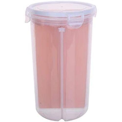 XFTOPSE Rice Beans Storage Plastic Kitchen Storage Box,Storage Box Rice Beans Jar with Seal Cover 4 Lattices Refrigerator Food Preservation Container Plastic Kitchen Storage Box