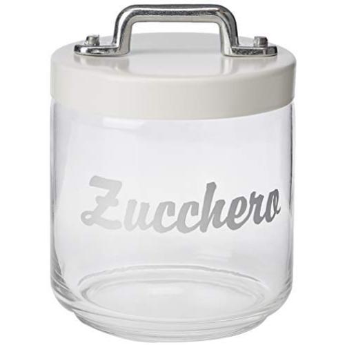 Italo Ottinetti Glass Storage Jars with Hermetic Lid White 0.75 Litre Zu, one Size