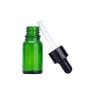 6PCS 15ml/0.5oz Empty Refillable Green Glass Essential Oil Dropper Bottles With Glass Pipette Black Rubber Head Cosmetic Container Jar Pot Holder for Aromatherapy Oils Elite Fluid